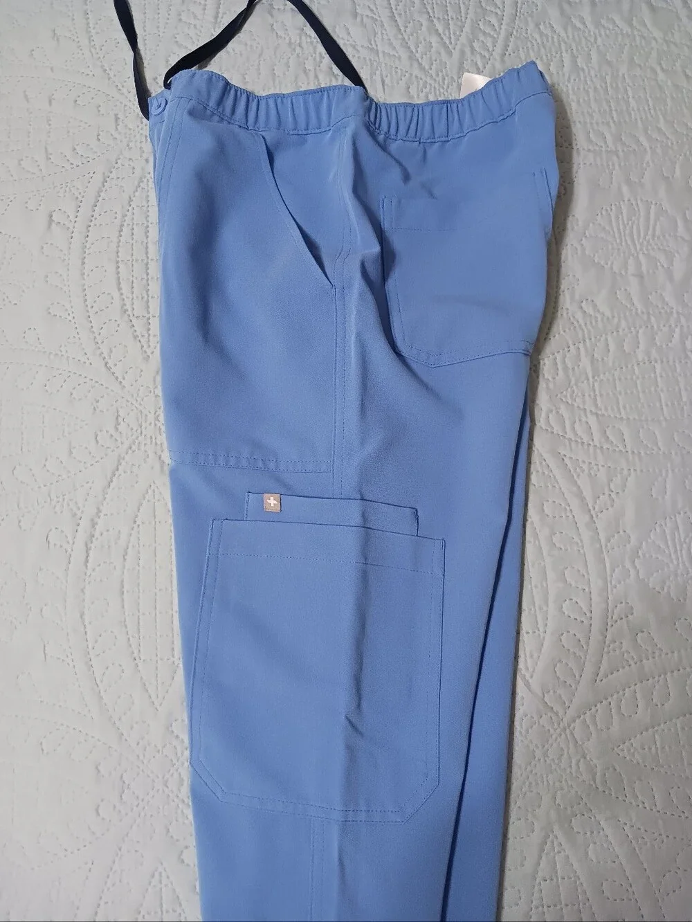 Figs *XS Short* unisex ceil blue technical collection straight leg scrubs pants